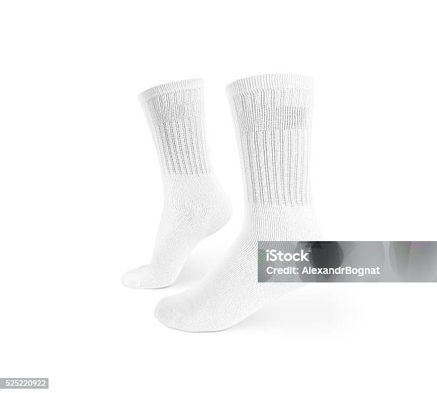 Blank White Socks Design Mockup Isolated Clipping Path Stock Photo - Download Image Now