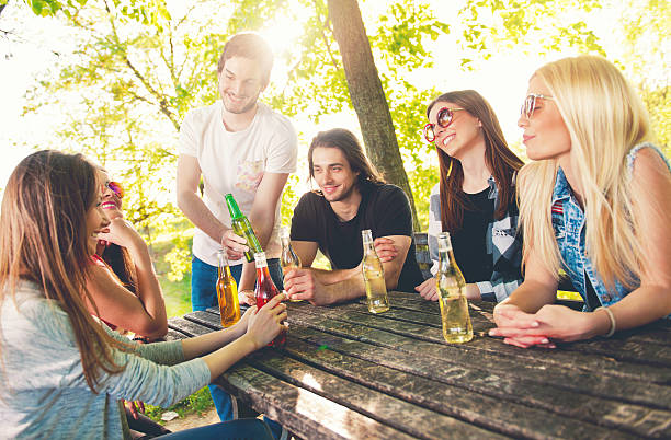 istock Group of young people having fun outdoors 525221830