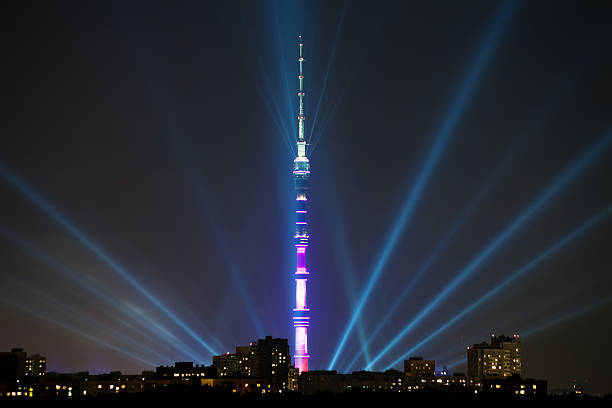 istock Night illumination in Moscow and TV Tower 525222029