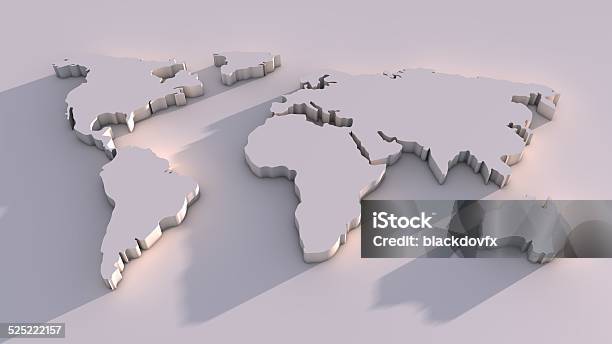 3d World Map Stock Photo - Download Image Now - World Map, Globe - Navigational Equipment, Three Dimensional