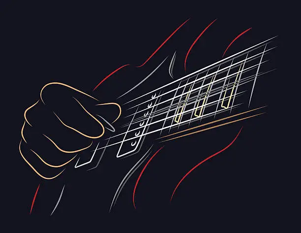 Vector illustration of Playing guitar