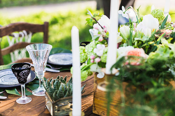 istock Wedding decor. Table for the newlyweds 525222950