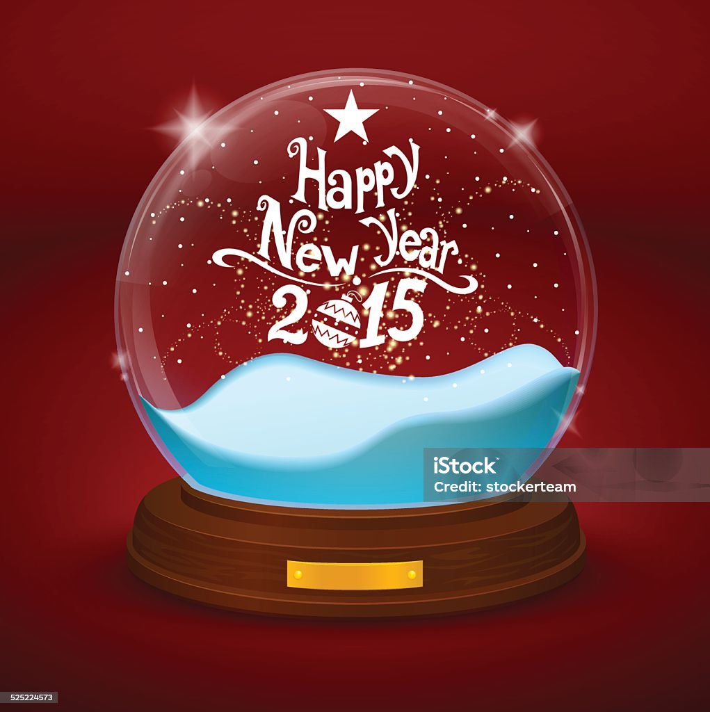 glass bowl statuette with new year 2015 stock vector
