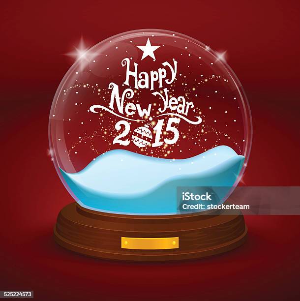 Glass Bowl Statuette With New Year Stock Illustration - Download Image Now - 2015, Backgrounds, Banner - Sign