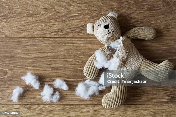 Sad Abandoned Teddy Bear Stock Photo - Download Image Now - Torn, Stuffed Toy, Teddy Bear