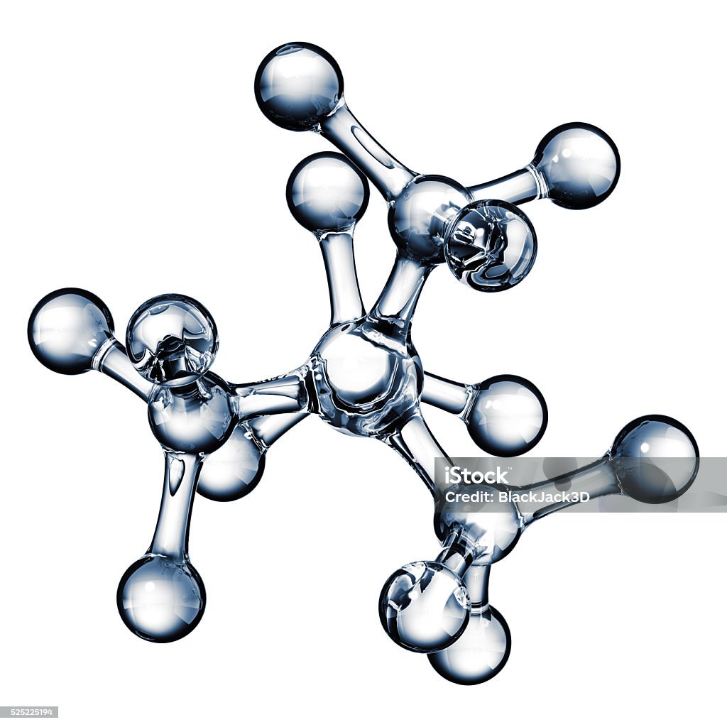 Molecule Isolated on white background. 3D render Molecule Stock Photo