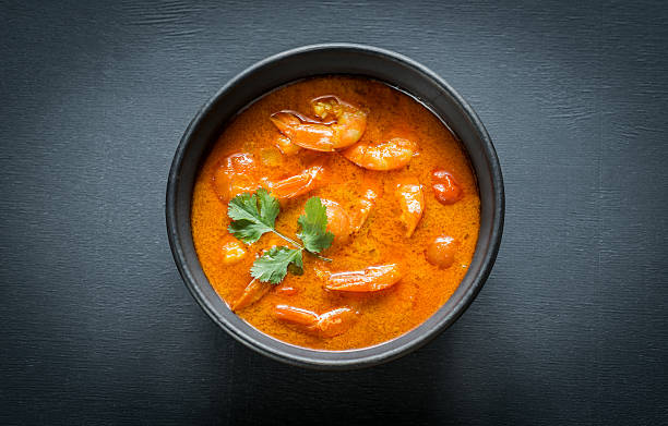 istock Bowl of thai yellow curry with seafood 525226684