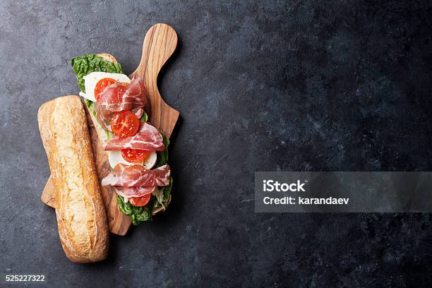 Ciabatta Sandwich Stock Photo - Download Image Now - Sandwich, Ham, Appetizer