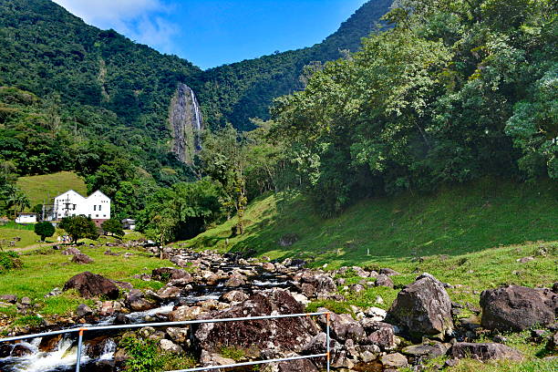 Beautiful landscape Piraí waterfall stock photo