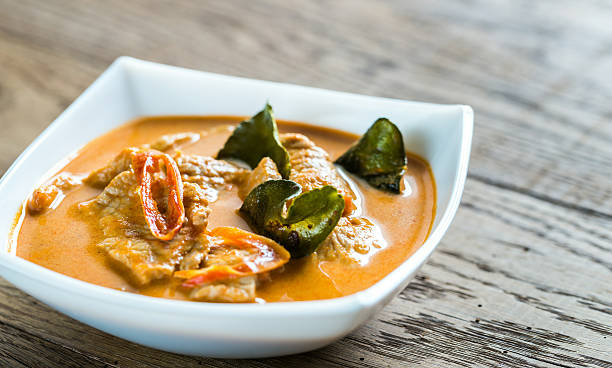 panang com caril tailandês - panang curry imagens e fotografias de stock