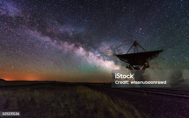 Milchstraße Und Groß Antenne Gericht Teleskop Stockfoto und mehr Bilder von Weltraumforschung - Weltraumforschung, New Mexico, Astrofotografie