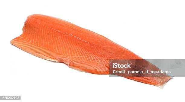 Raw Salmon Stock Photo - Download Image Now - Salmon - Animal, Salmon - Seafood, Side View