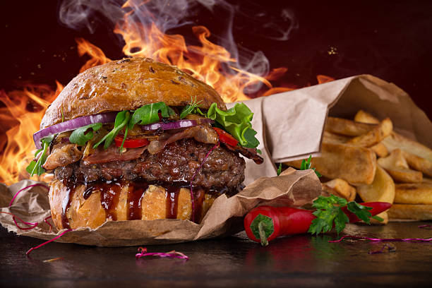 istock delicious burger with bbq sauce 525241745