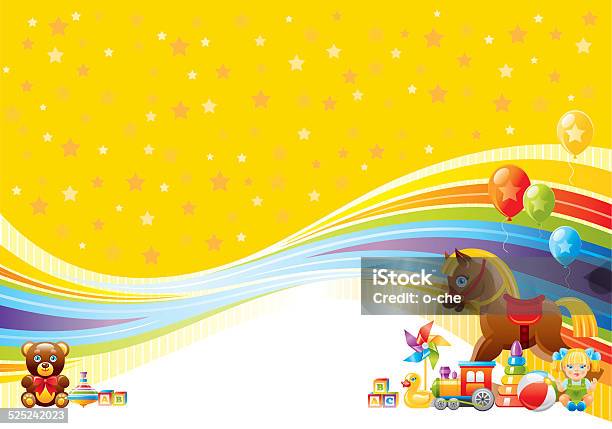 Toys Background Stock Illustration - Download Image Now - Toy, Backgrounds, Rubber Duck