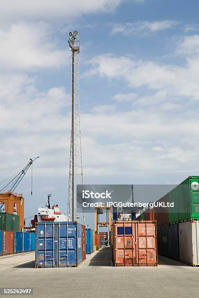 Stacked Containers In Stockyard Stock Photo - Download Image Now - Accuracy, Business Finance and Industry, Commercial Dock