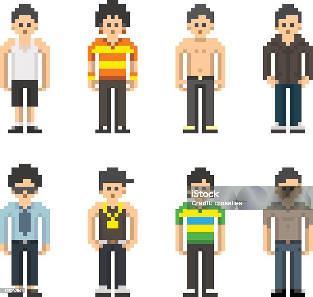 Píxeles PERSONAS-hombres - arte vectorial de Hombres libre de derechos