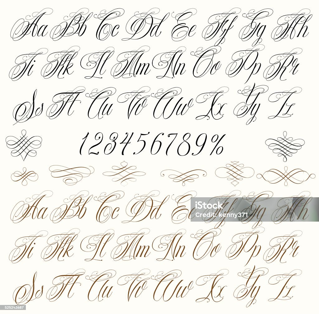 Tatuaż liter - Grafika wektorowa royalty-free (Alfabet)