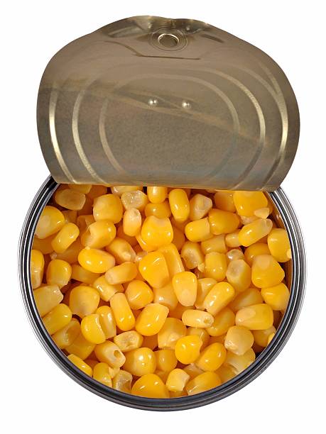 istock Canned sweet corn in a tin can. 525242917