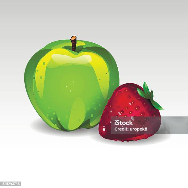 Apple And Strawberry Stock Illustration - Download Image Now - Apple - Fruit, Breakfast, Cut Out