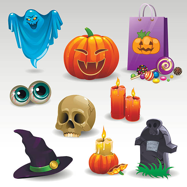 хэллоуин set2 - bat halloween human eye horror stock illustrations