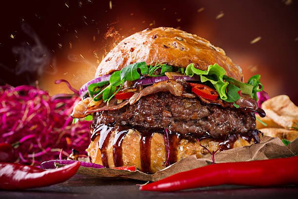 istock delicious hamburger on wood 525245167