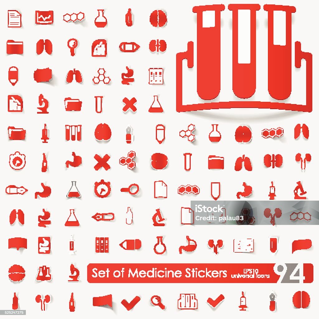 Medical Sign Sticker Set Of Medical Stickers Stock Illustration - Download Image Now ...