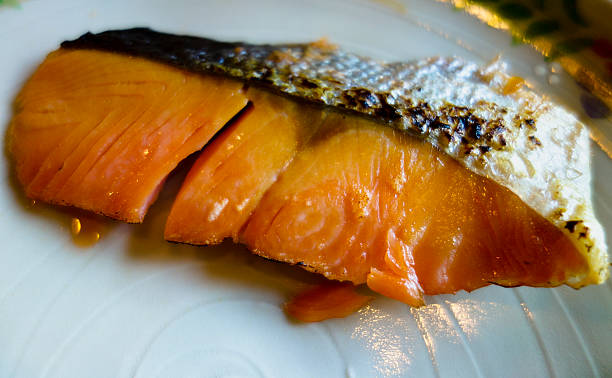 Japanese grilled Salmon stock photo