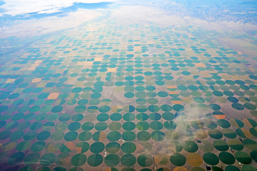 Vast round shaped fields in central USA
