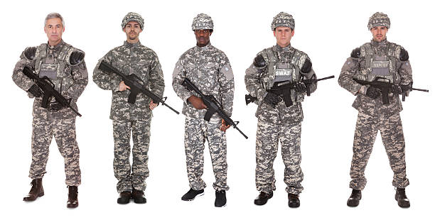 istock Group Of Soldier With Rifle 525258351