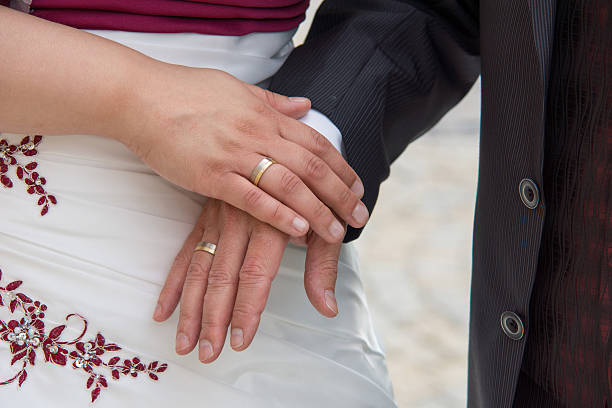 istock Hands of a newlyweds 525258463