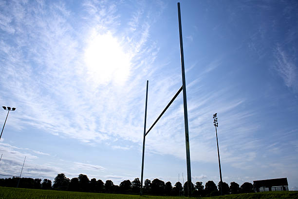 istock sport rugby goal post ,field with sky ,horizontal 525260233