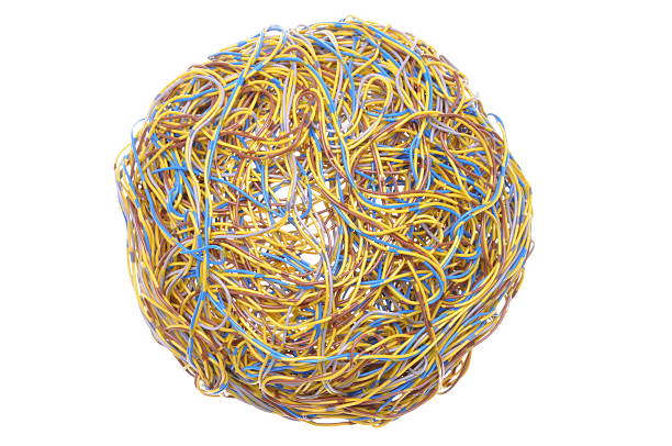 istock Ball of tangled wires 525260433