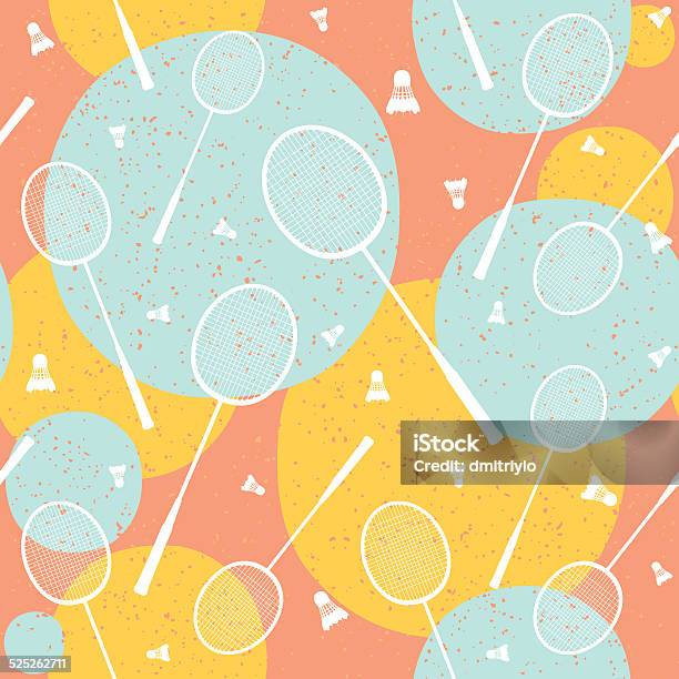 Badmington Pattern Badminton Vintage Seamless Vector Pattern Stock Illustration - Download ...