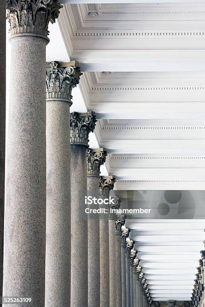 Row Of Classical Stone Columns Stock Photo - Download Image Now - Security, Solid, Legal System