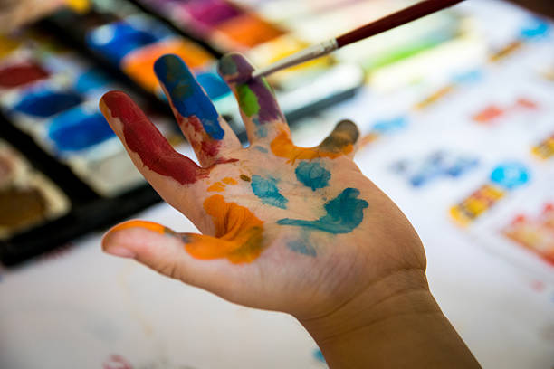 istock Smiling colorful children hands 525270567