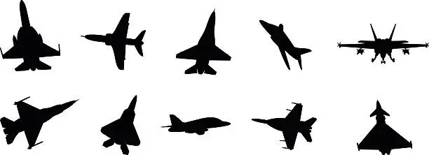 Vector illustration of military jets