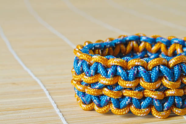 istock Two color paracord macro bracelet 525272631