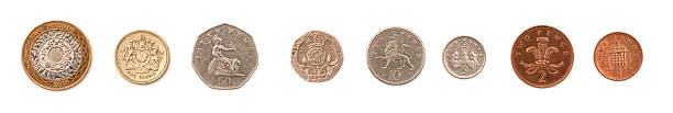 британский денег - one pence coin british coin coin currency стоковые фото и изображения