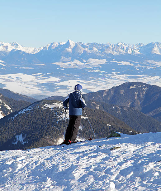 Skier on the hill Chopok in Low Tatras mountains, Slovakia