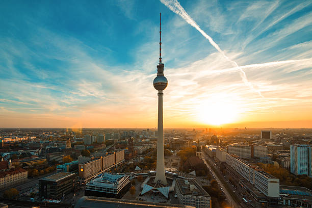 istock Berlin TV tower and skyline at sunset, Germany 525274853