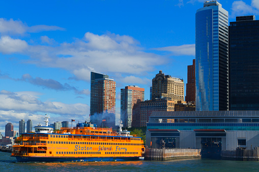 Views of New York City, USA. Staten Island Ferry.