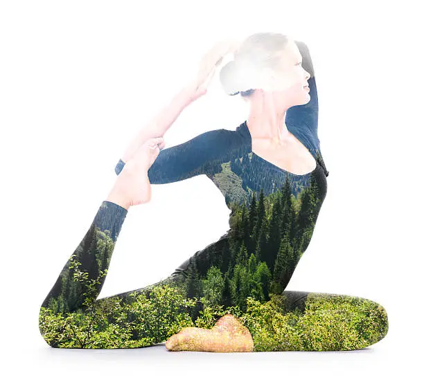 Photo of Yoga, double exposure