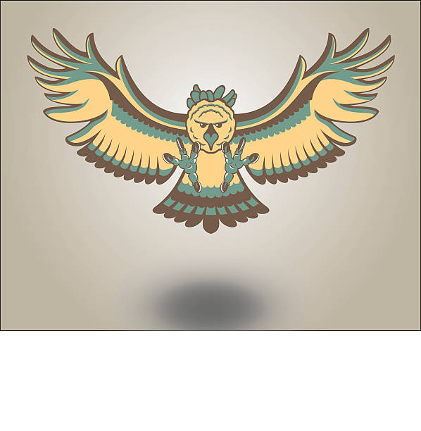 Bird of Prey A logo design of an attacking bird of prey. The birds shape is based on a Harpy Eagle. Especially the huge claws are typical for this species. It was designed to fit perfectly into a circle and a symbol of choice can be placed between the wings. harpy eagle stock illustrations