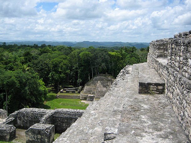 istock Top of a pyramid ruin at Caracol in Belize 525296847