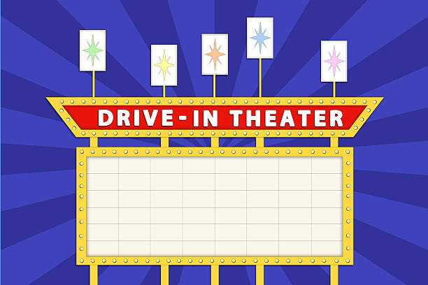 Drive in theater sign. Drive in theater. Vegas Sign stock illustrations