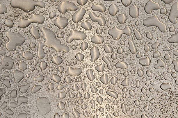 istock waterdrops on brushed metal 525300411