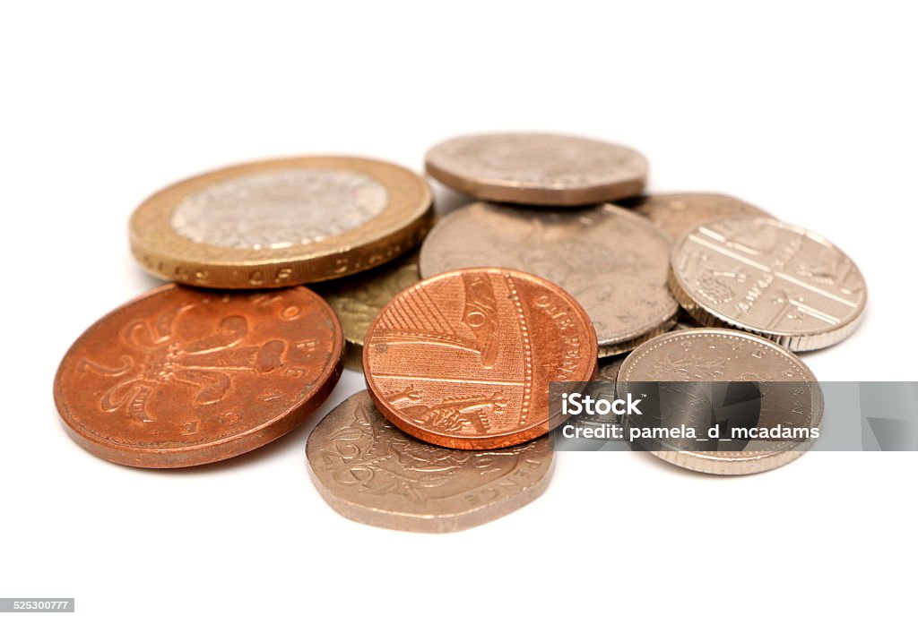 British Money British coins isolated on a white background Coin Stock Photo