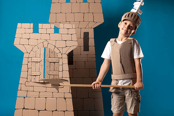 cavaleiro medieval para crianças - shot tower - fotografias e filmes do acervo