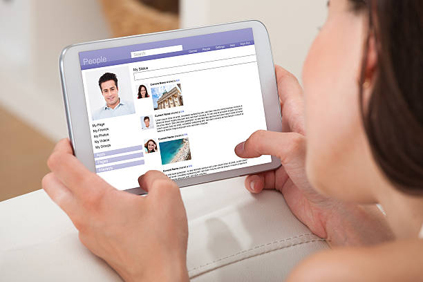 istock Woman Using Digital Tablet To Chat On Social Site 525301273