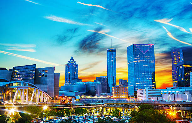 istock Downtown Atlanta at night time 525301311